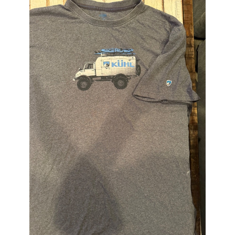 Kuhl Wildfibre Mens 2XL Grey Organic Cotton Expedition Truck Graphic T-Shirt
